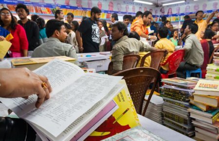 UP Board book fair textbooks students buying school books India