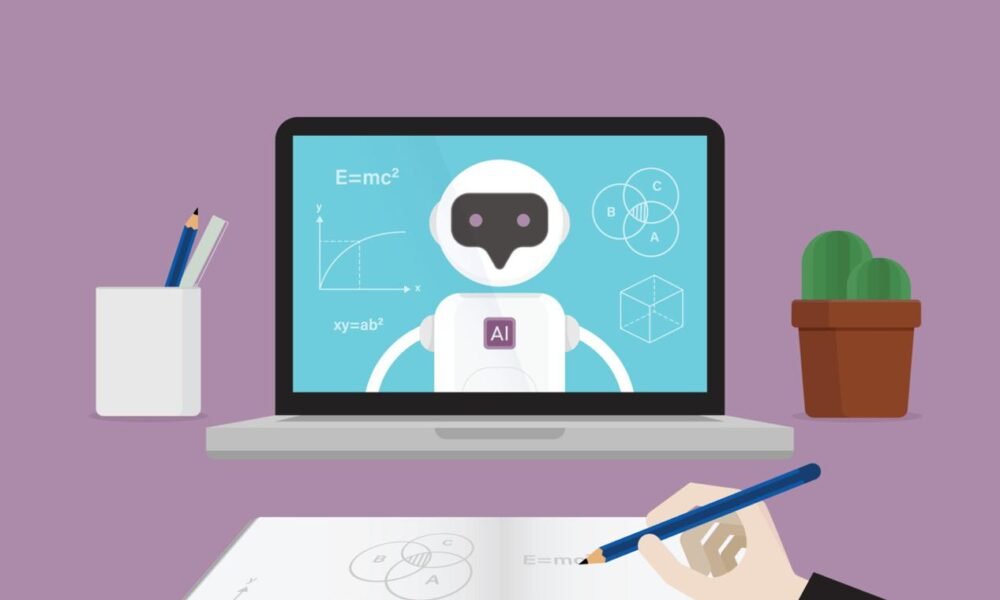 student using laptop AI tools exam cheating concept study desk india