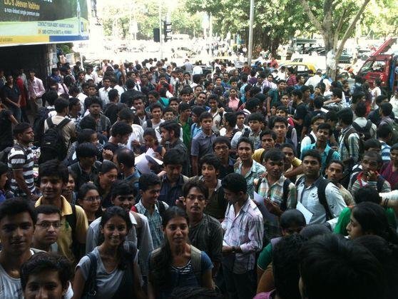 Students during university admission and counselling season in India