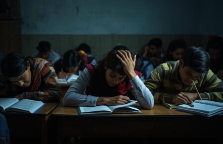 Students preparing for competitive examinations at coaching institutes in India