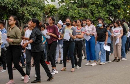 Students during CUET UG admission and counselling season in India