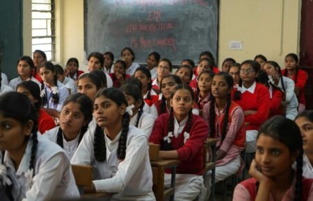 Students attending skill development and practical learning sessions in India