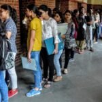 Students during university admission season in India