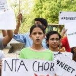 Students reacting and protesting after NEET UG 2026 cancellation in India