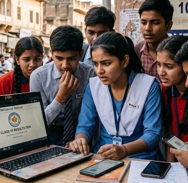 Indian students checking CBSE Class 10 and 12 board exam results online in 2026