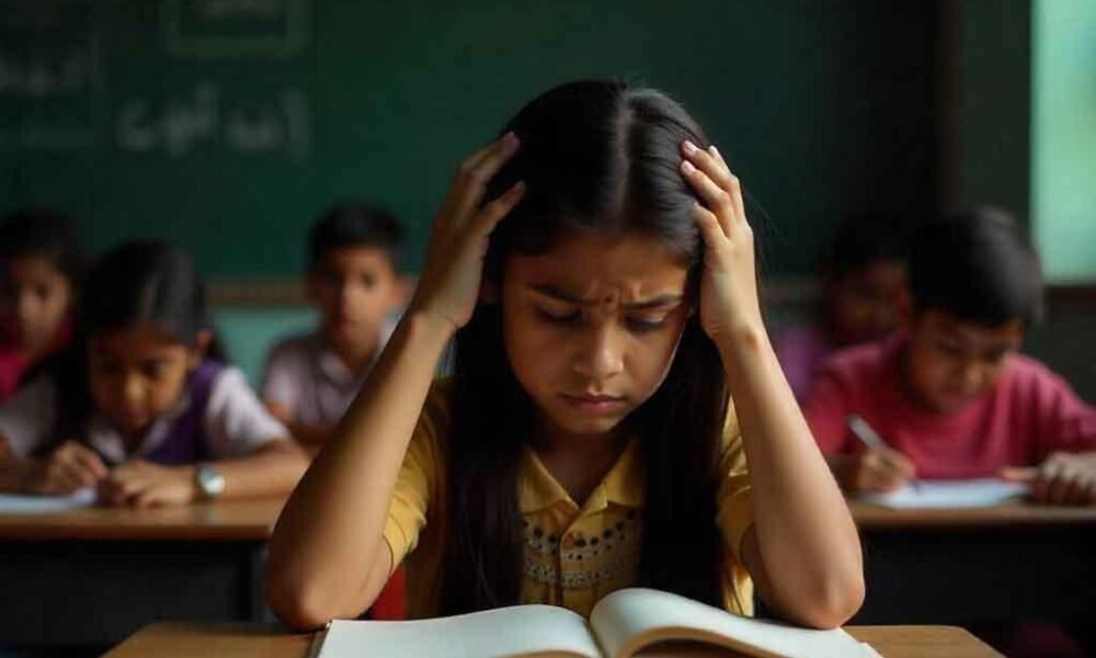 Indian students facing academic pressure during competitive examination preparation