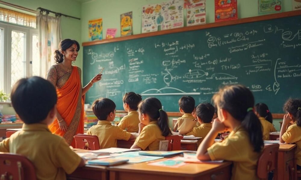CBSE school students attending classroom lessons in India.