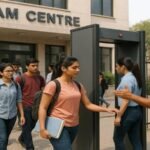 Students arriving for CUET UG 2026 examinations at Indian exam centres