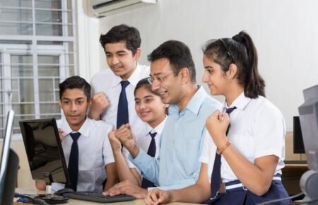 Indian students participating in skill development and career focused learning programmes.