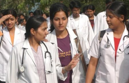Students participating in NEET counselling and medical admission activities in India.