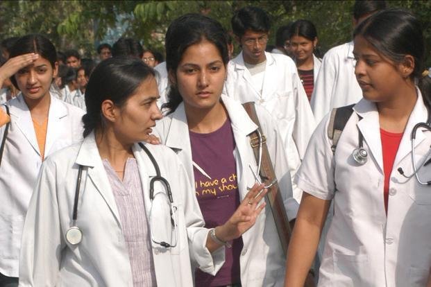 Students participating in NEET counselling and medical admission activities in India.