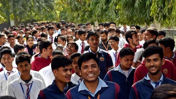 Students attending classes in a government school in Bihar.