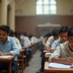 Students appearing for a competitive examination in India.