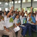 Students attending a career counselling and guidance session at school.