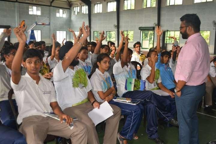 Students attending a career counselling and guidance session at school.