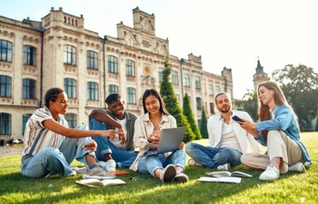 New university students participating in an orientation and campus awareness program.