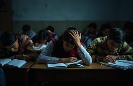 Students receiving counselling and mental health support during competitive exam preparation.