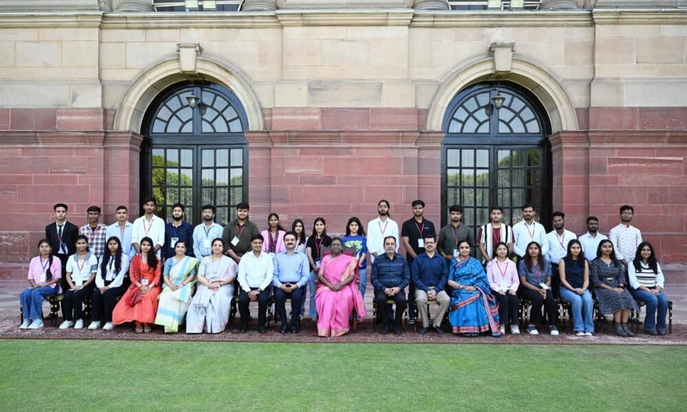 Students visiting a university campus during the admission season.