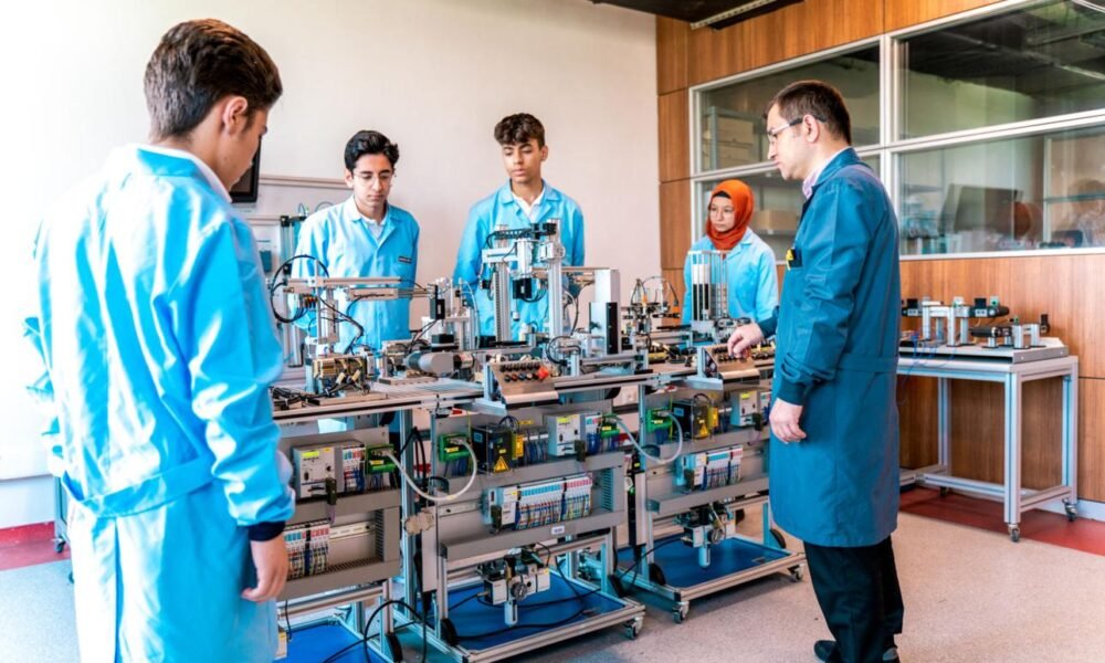 Students participating in skill-based and practical learning activities.