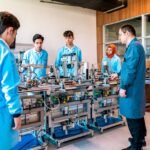 Students participating in skill-based and practical learning activities.