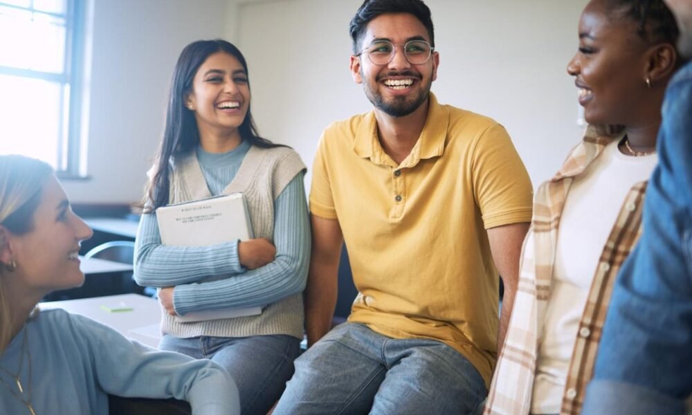Students participating in university admission and counselling activities.