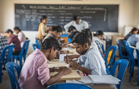 Students participating in practical skill development and hands-on learning activities.
