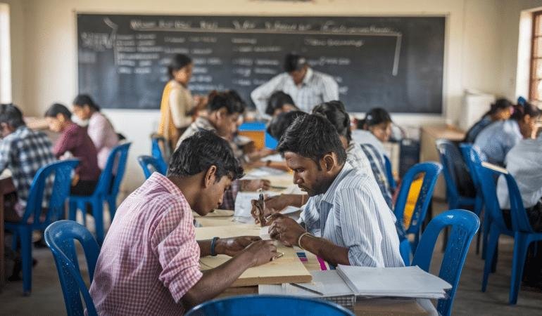 Students participating in practical skill development and hands-on learning activities.