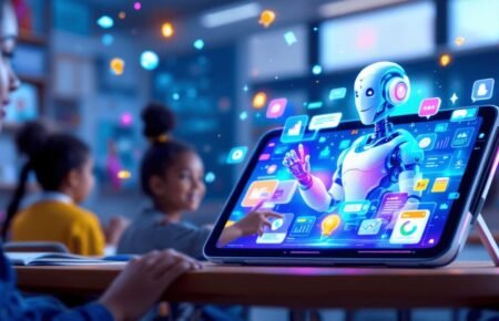 Student using an AI-powered learning platform for personalized education.