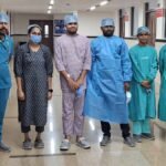 Healthcare professionals involved in organ transplantation and donor care.