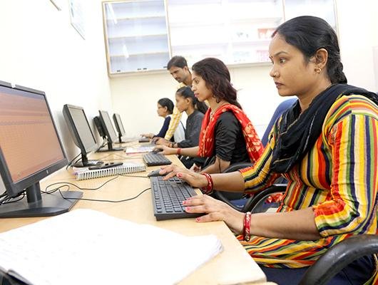 Students participating in vocational training and skill development activities.