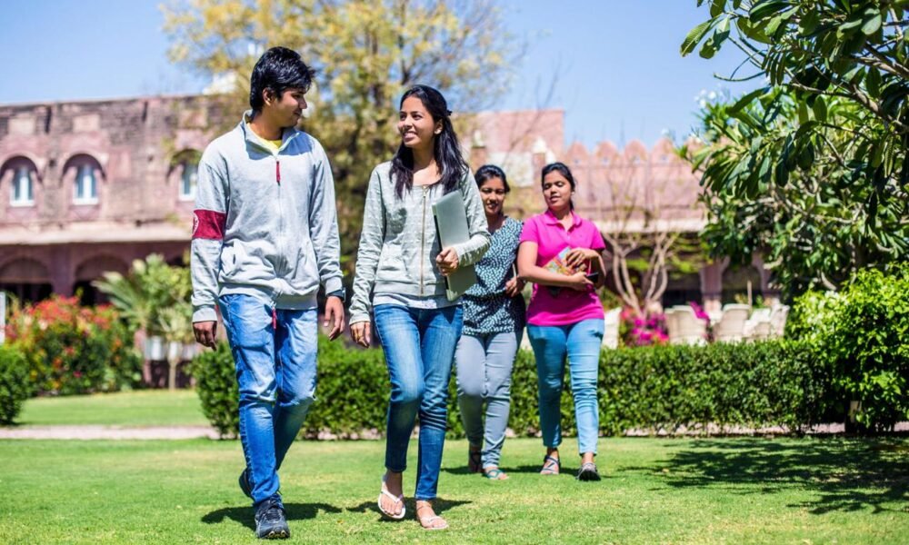 Students on a university campus ahead of the release of NIRF 2026 rankings.