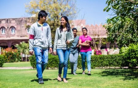 Students on a university campus ahead of the release of NIRF 2026 rankings.
