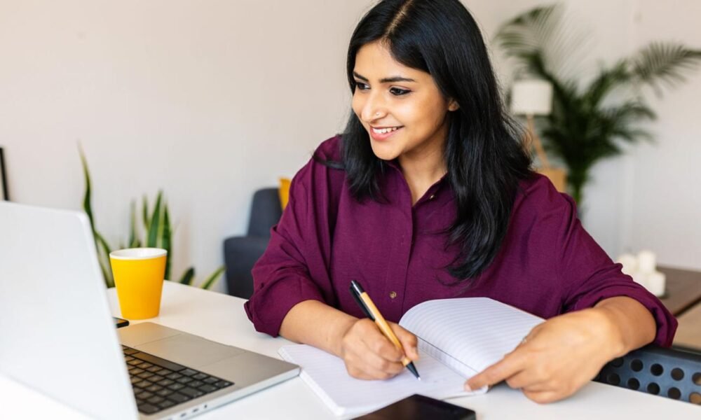 Student using a digital learning platform for online education.