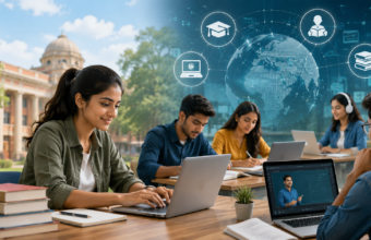 Smart highway with digital traffic analytics, connected vehicles and researchers analysing National Highway data.