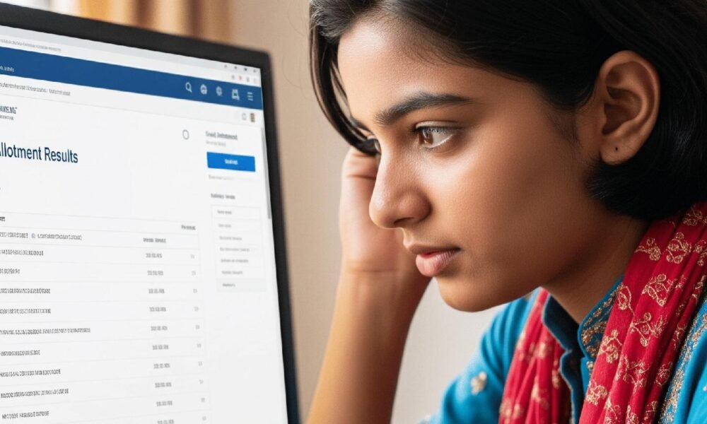 Students checking AP POLYCET 2026 Round 1 seat allotment results online.