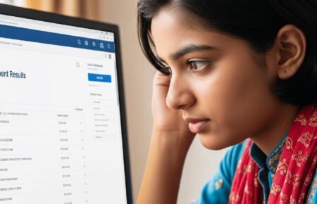 Students checking AP POLYCET 2026 Round 1 seat allotment results online.