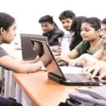 Students completing Delhi University undergraduate admission preferences online.
