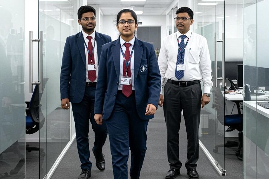 University students undergoing industry apprenticeship as part of their degree programme.