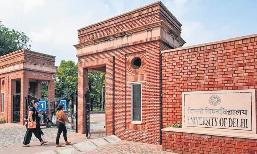Students on the Delhi University campus ahead of the new academic session.