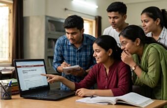Candidates checking the UPTET 2026 provisional answer key online.