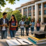Indian college students attending classes at a technical education campus