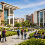 Modern university campus in Delhi representing the proposed expansion of private higher education