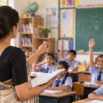 UP Super TET 2026: Applications Open for 12,405 Assistant Teacher Posts, Check Dates and Eligibility Teacher teaching primary school students for UP Super TET 2026 recruitment