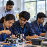 Indian students attending a vocational skill development training session